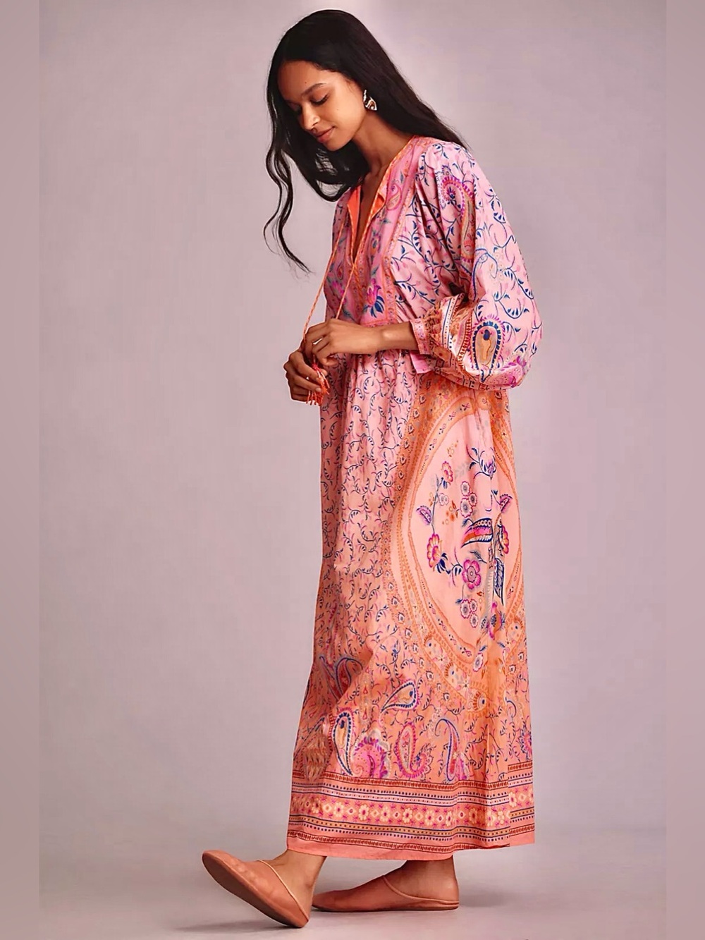 ▪️Farm Rio x Anthropologie Long-Sleeve Printed Maxi Dress S